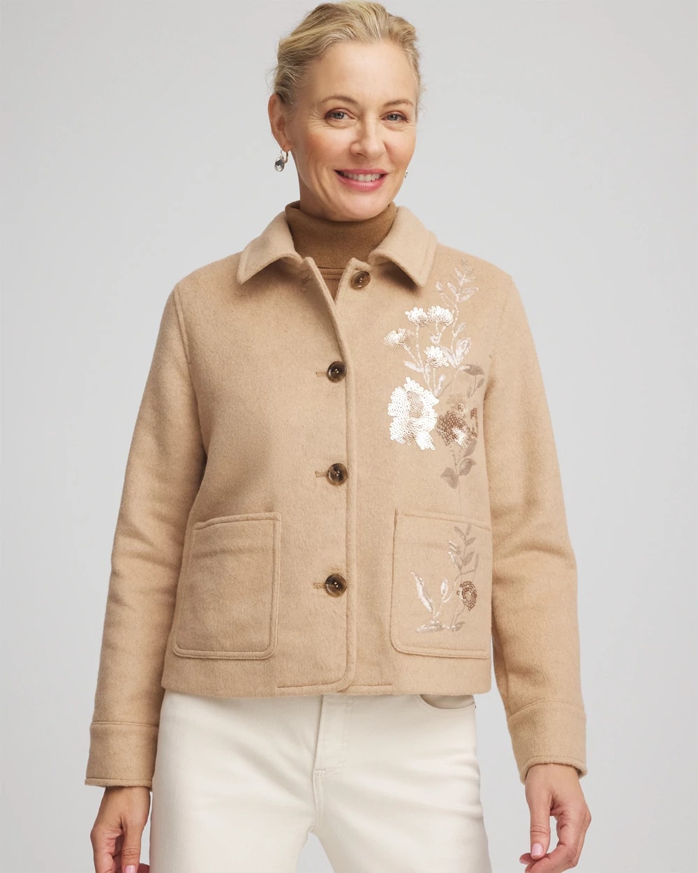 Embroidered Wool Chore Jacket | Chico's